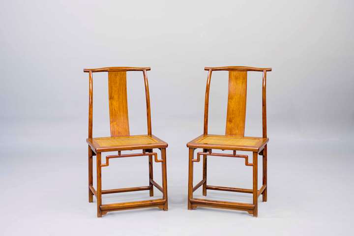 A pair of Huanghuali Wood Side Chairs